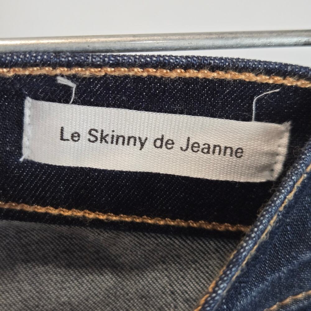 Frame Le Skinny de Jeane Denim Jeans Women's Edgeware‎ Dark Wash Raw Hem 25 - Picture 5 of 9
